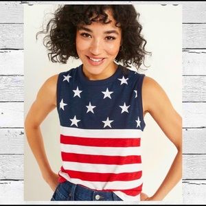 OLD NAVY NWOT AMERICAN FLAG EASY TEE